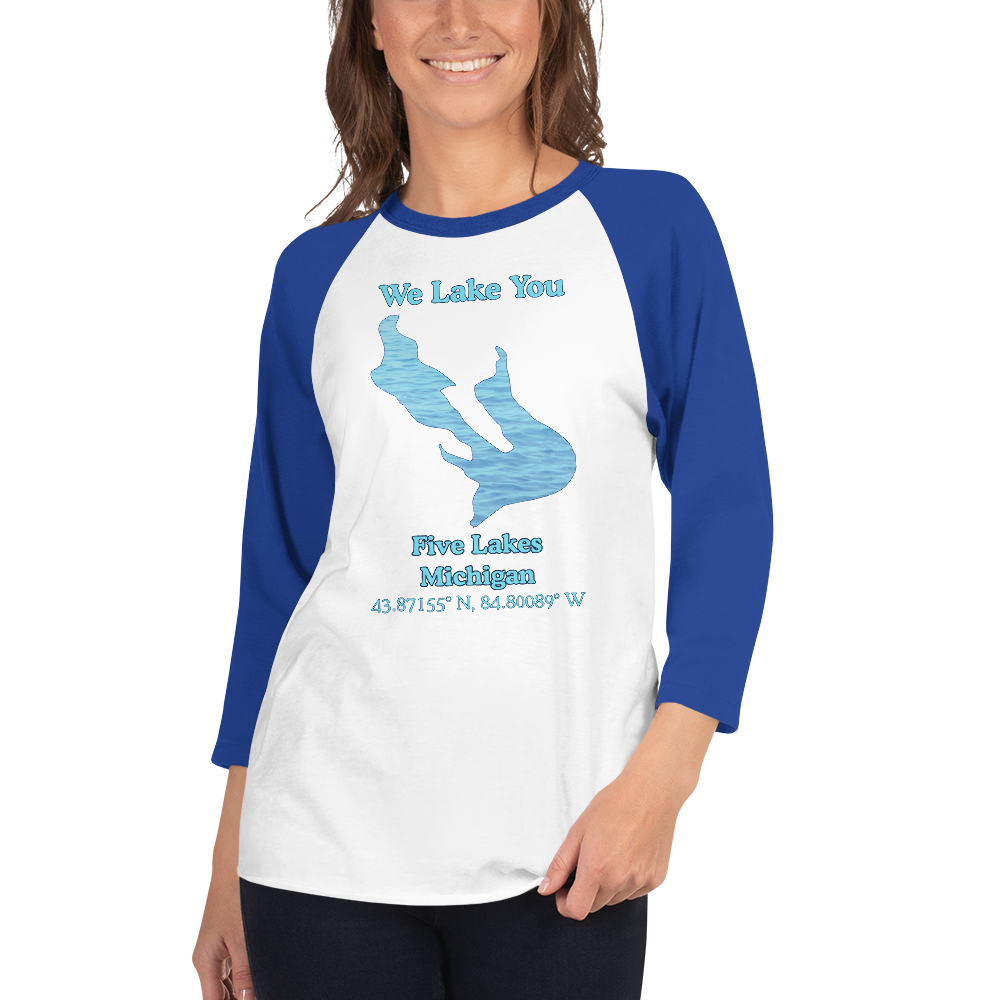 Five Lakes Raglan 3/4 Sleeve Unisex T-shirt