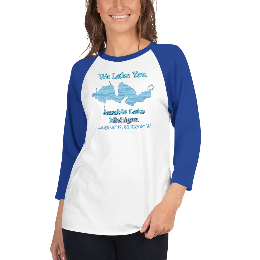 Ausable Lake Raglan 3/4 Sleeve Unisex T-shirt
