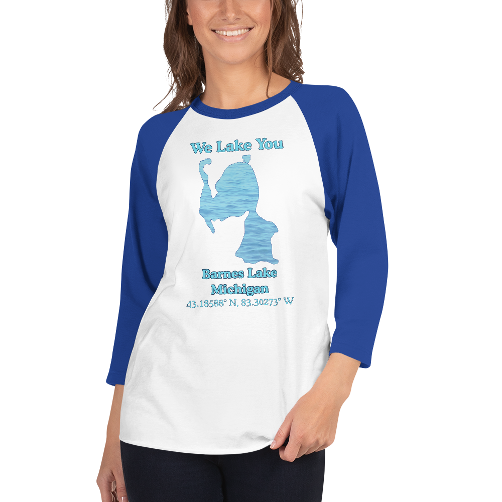 Barnes Lake Raglan 3/4 Sleeve Unisex T-shirt