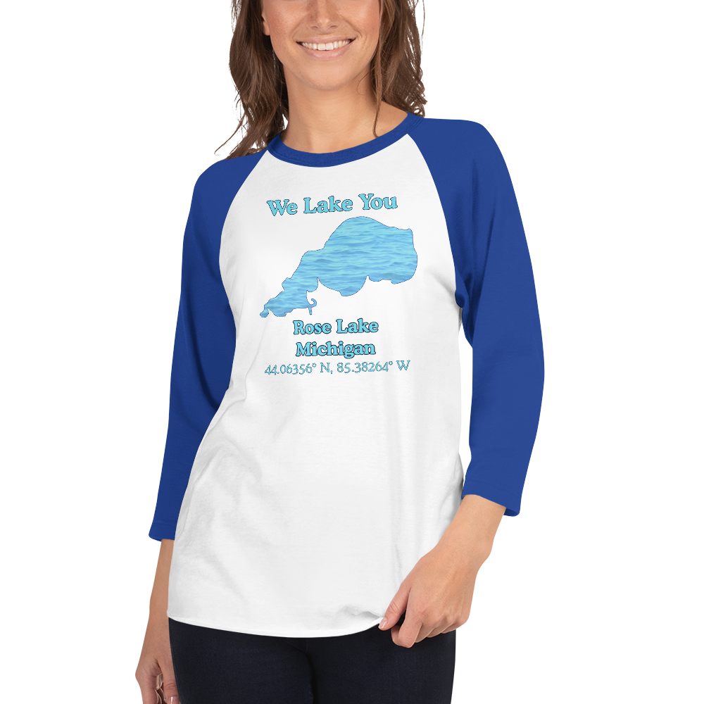 Rose Lake Raglan 3/4 Sleeve Unisex T-shirt