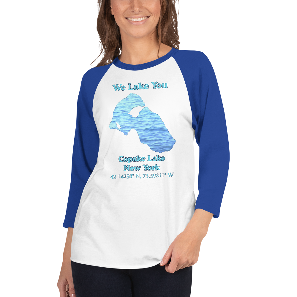 Copake Lake Raglan 3/4 Sleeve Unisex T-shirt