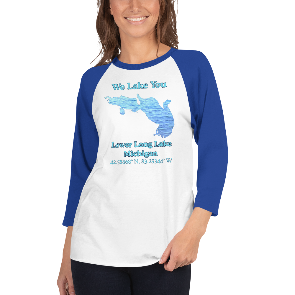 Lower Long Lake Raglan 3/4 Sleeve Unisex T-shirt