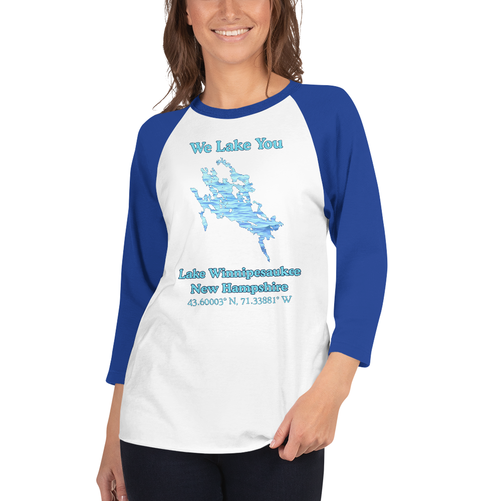 Lake Winnipesaukee Raglan 3/4 Sleeve Unisex T-shirt
