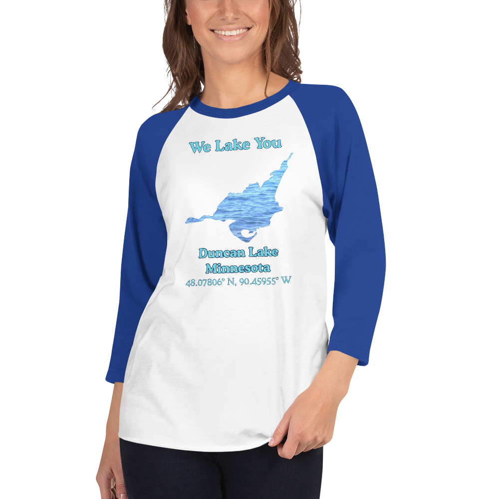 Duncan Lake Raglan 3/4 Sleeve Unisex T-shirt
