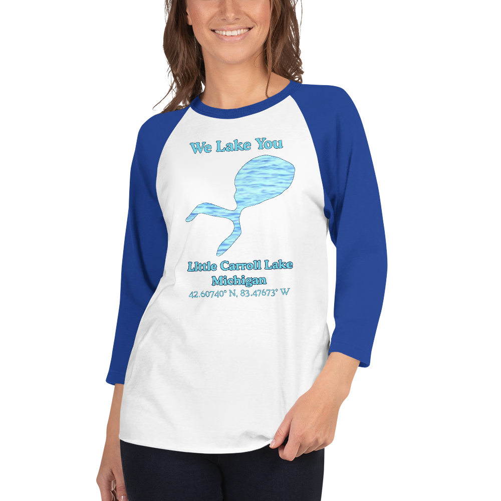 LIttle Carroll Lake Raglan 3/4 Sleeve Unisex T-shirt