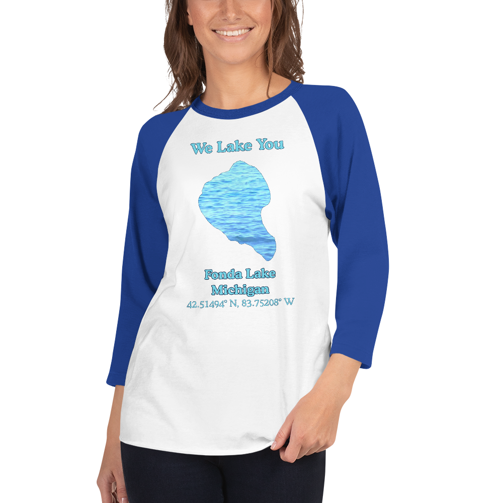 Fonda Lake Raglan 3/4 Sleeve Unisex T-shirt