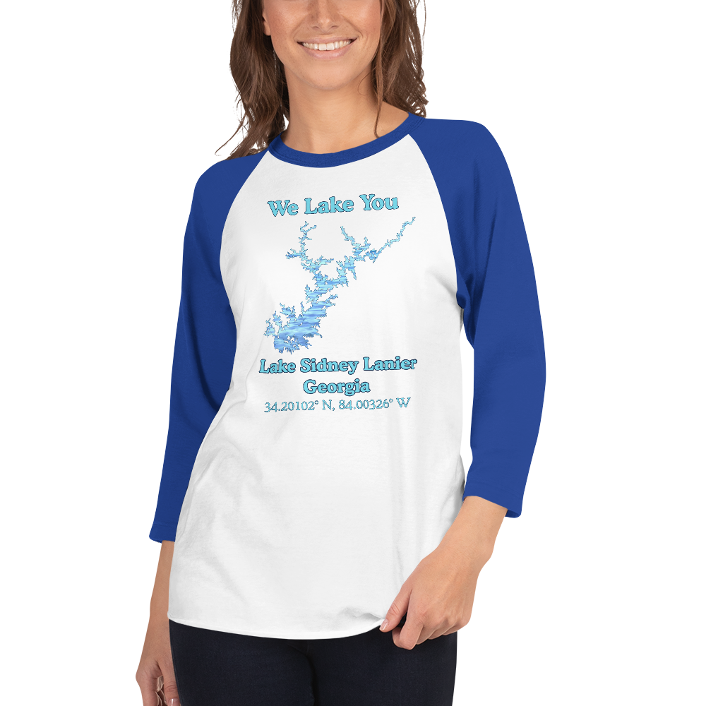 Lake Sidney Lanier Raglan 3/4 Sleeve Unisex T-shirt
