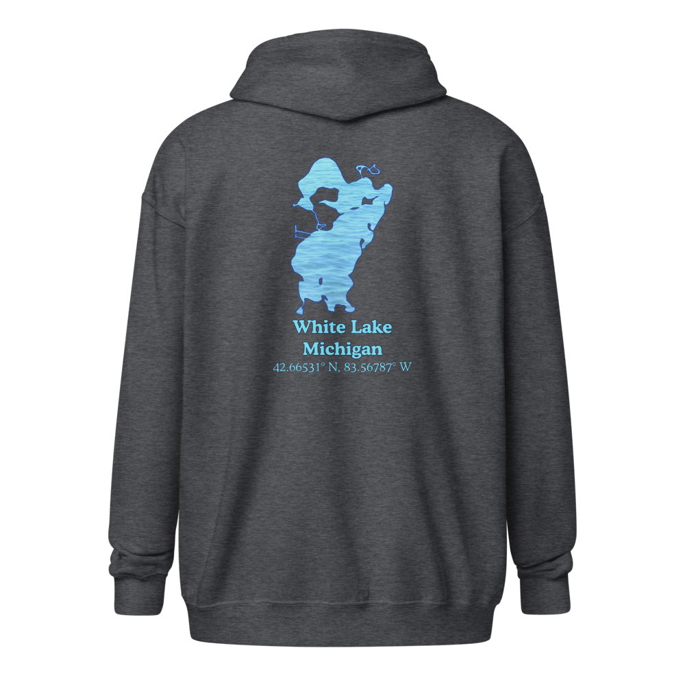 White Lake Unisex Zip Hoodie