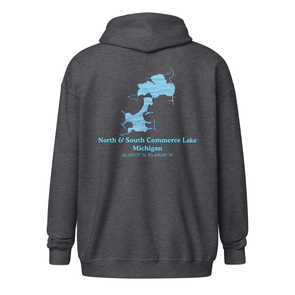 North & South Commerce Lake Unisex Zip Hoodie
