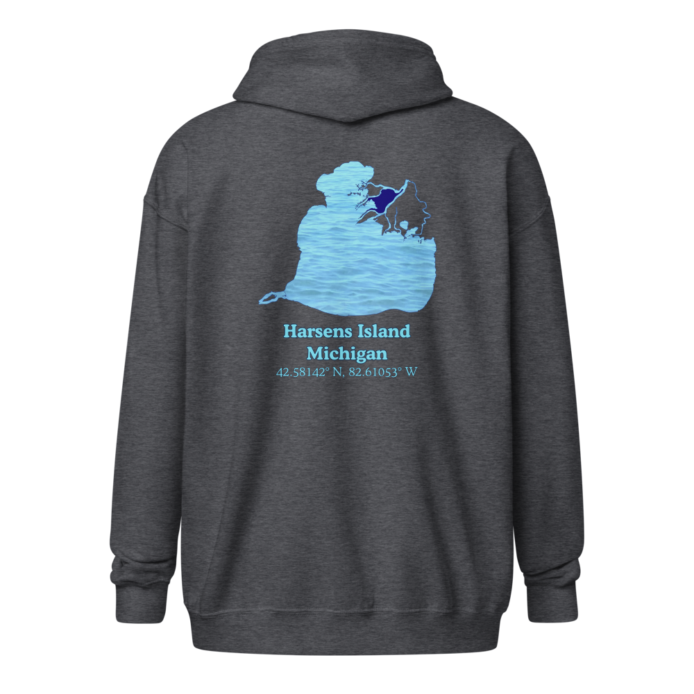 Harsens Island Unisex Zip Hoodie