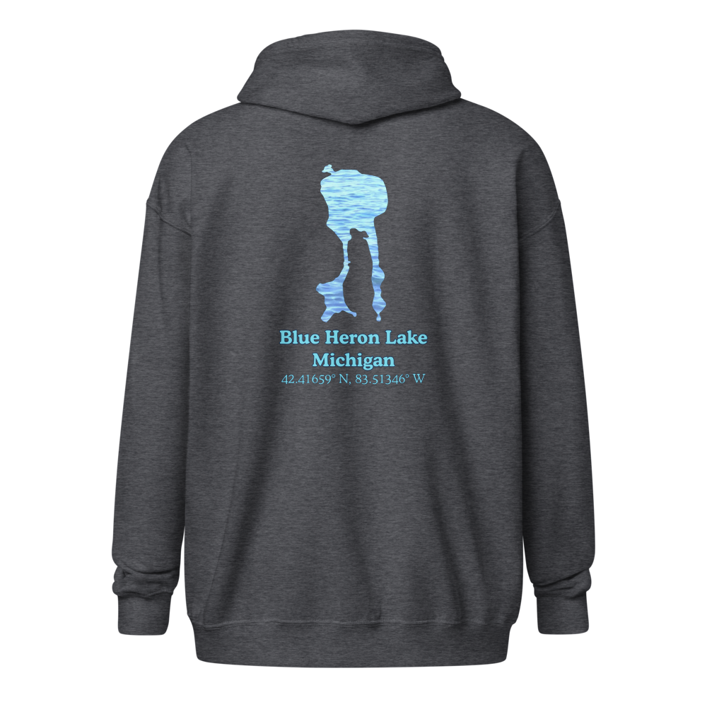 Blue Heron Lake Unisex Zip Hoodie