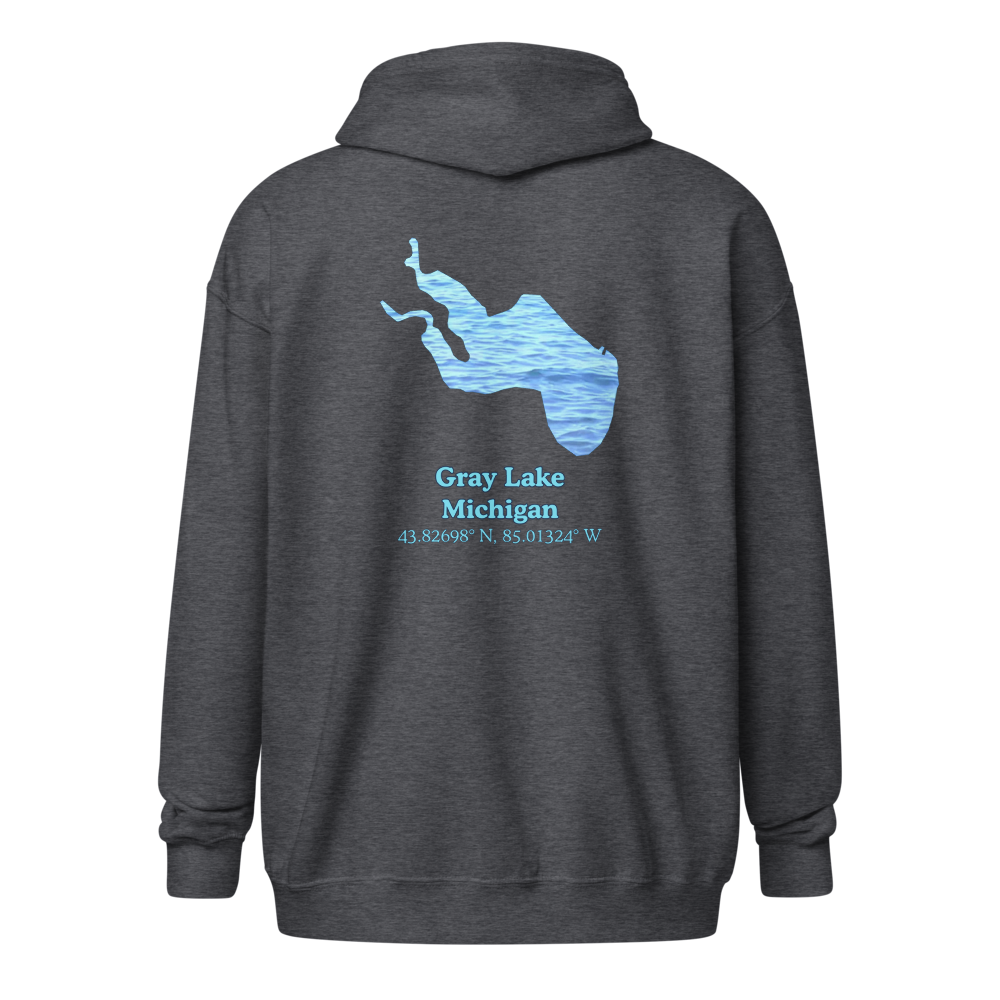 Gray Lake Unisex Zip Hoodie