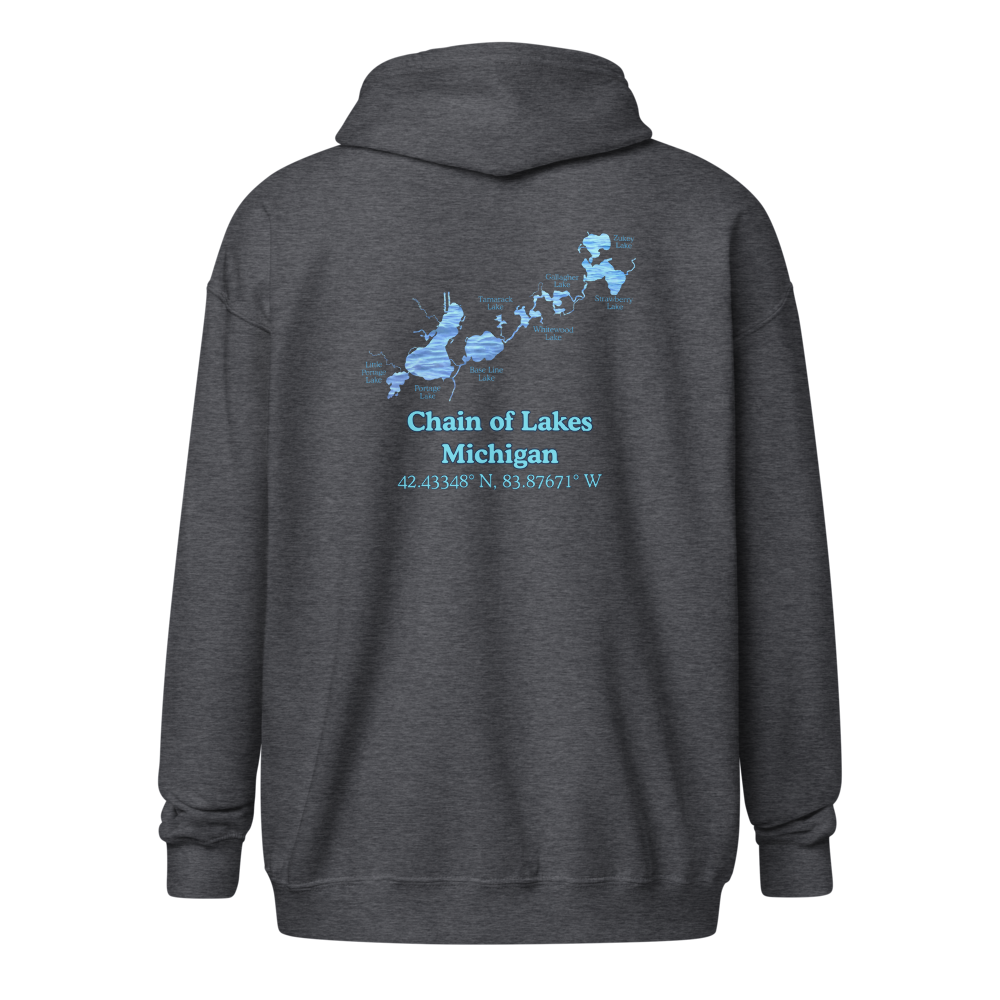 Chain of Lakes Unisex Zip Hoodie