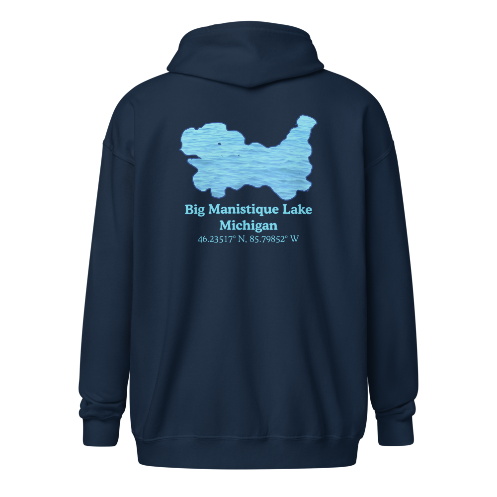 Big Manistique Lake Unisex Zip Hoodie
