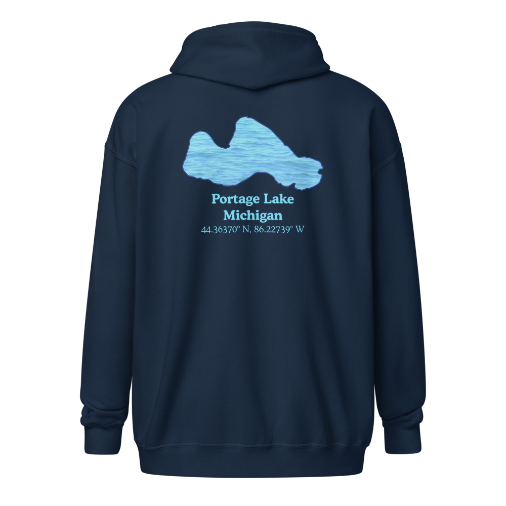 Portage Lake Unisex Zip Hoodie