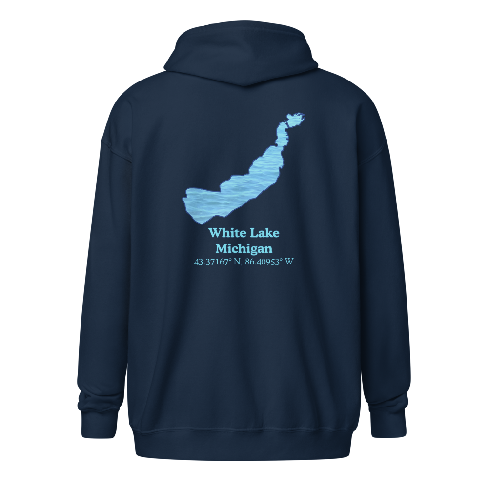 White Lake Unisex Zip Hoodie