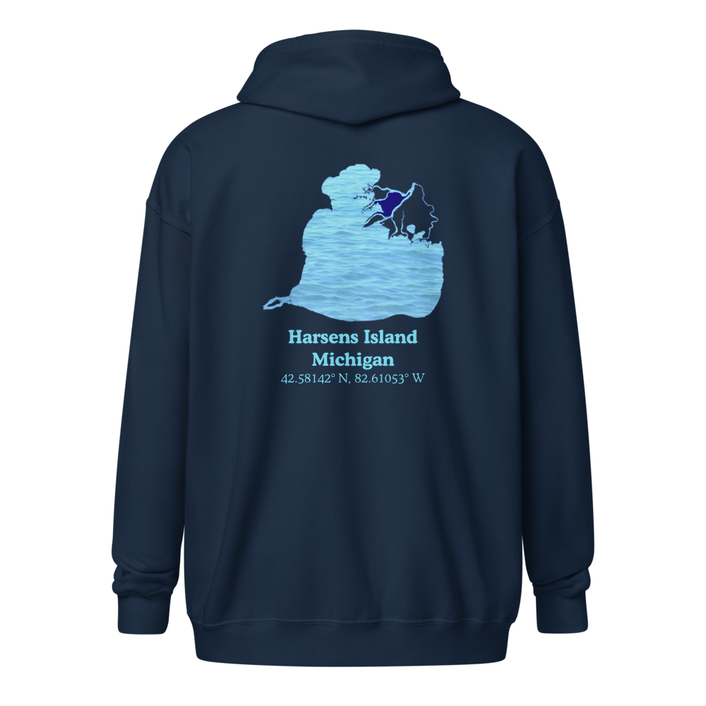 Harsens Island Unisex Zip Hoodie