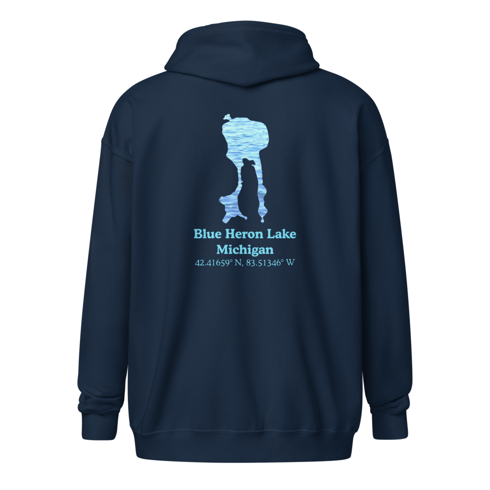 Blue Heron Lake Unisex Zip Hoodie
