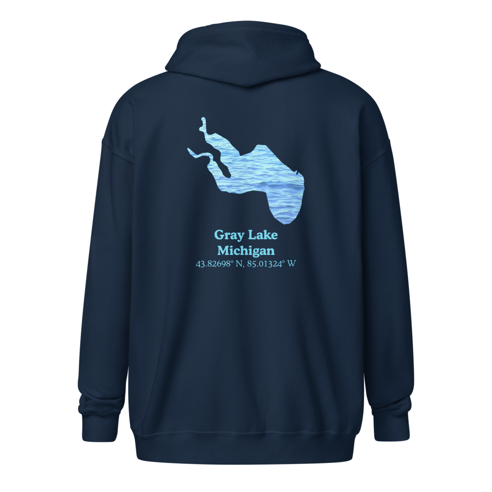 Gray Lake Unisex Zip Hoodie