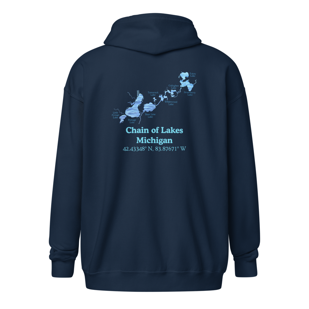 Chain of Lakes Unisex Zip Hoodie