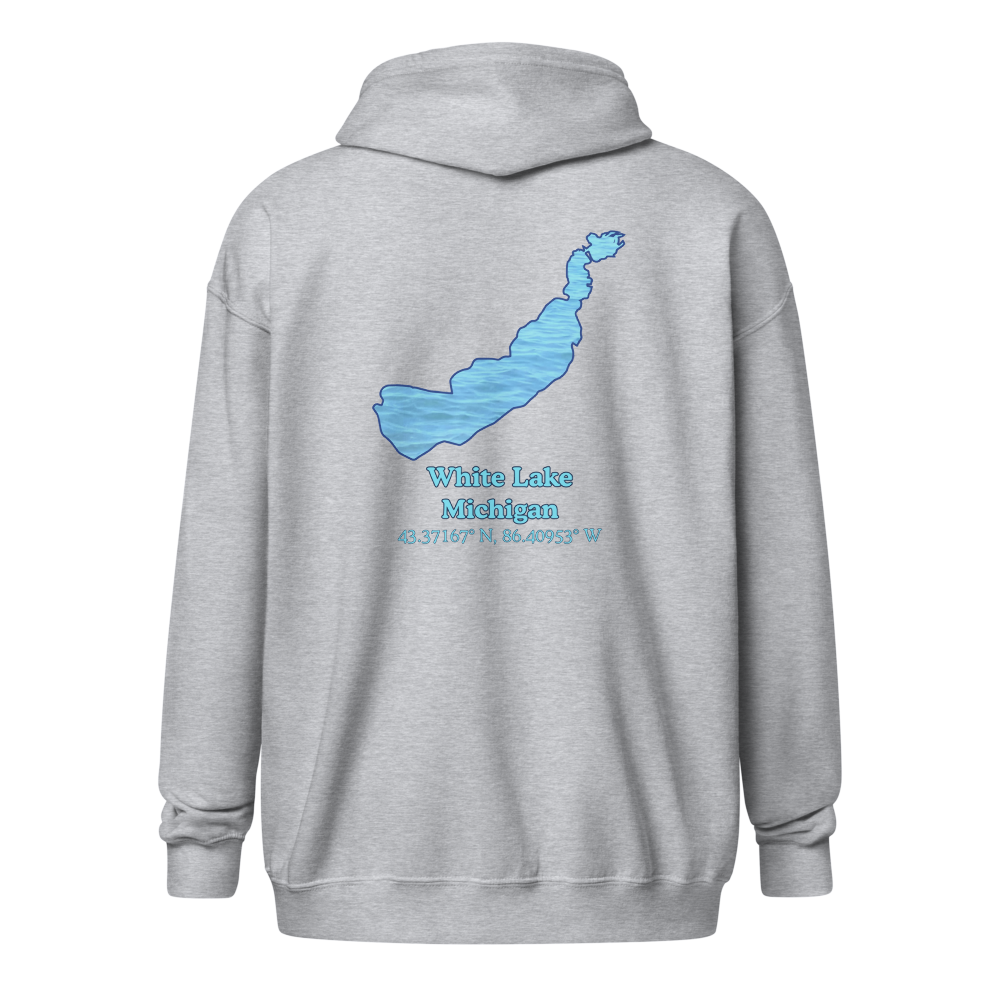 White Lake Unisex Zip Hoodie