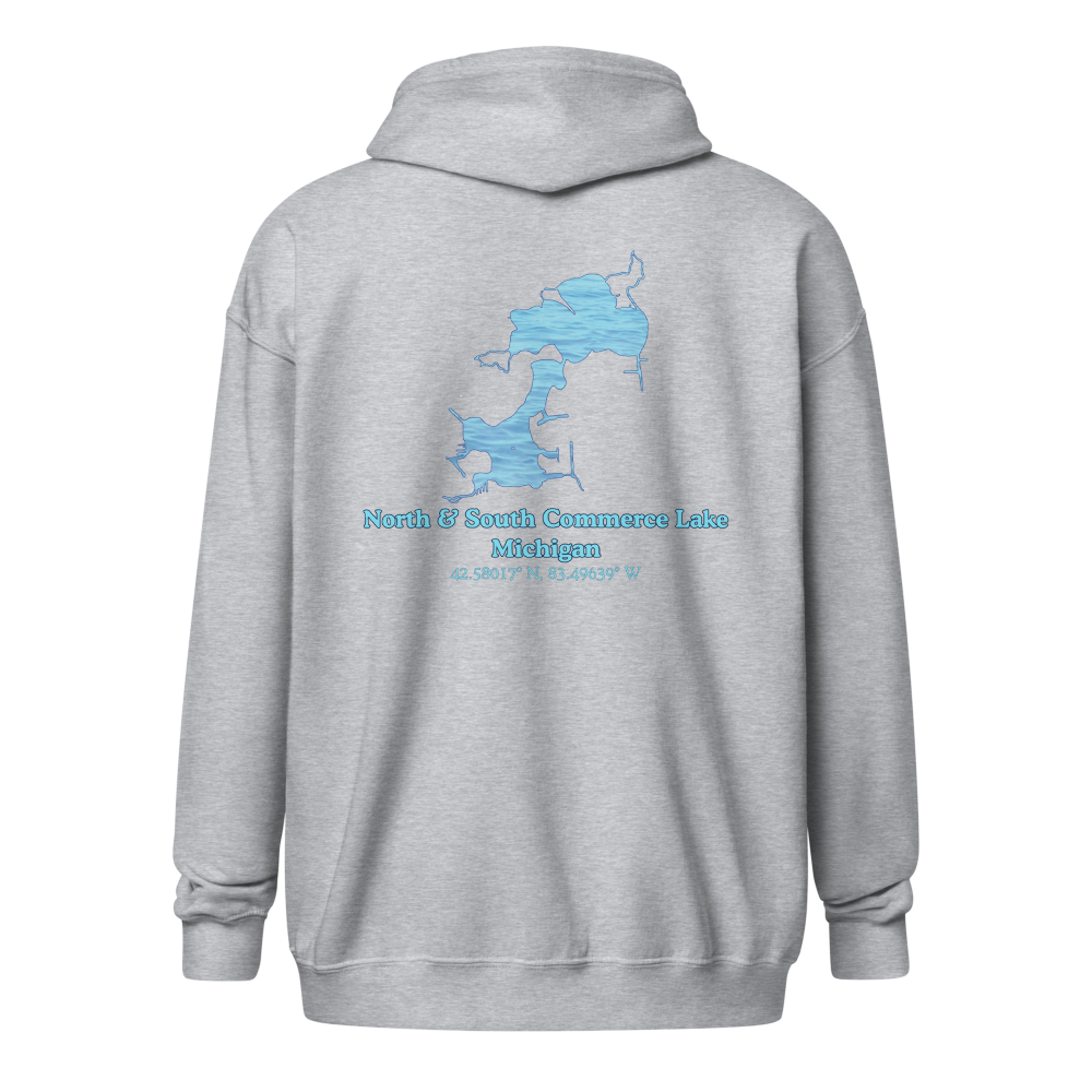 North & South Commerce Lake Unisex Zip Hoodie