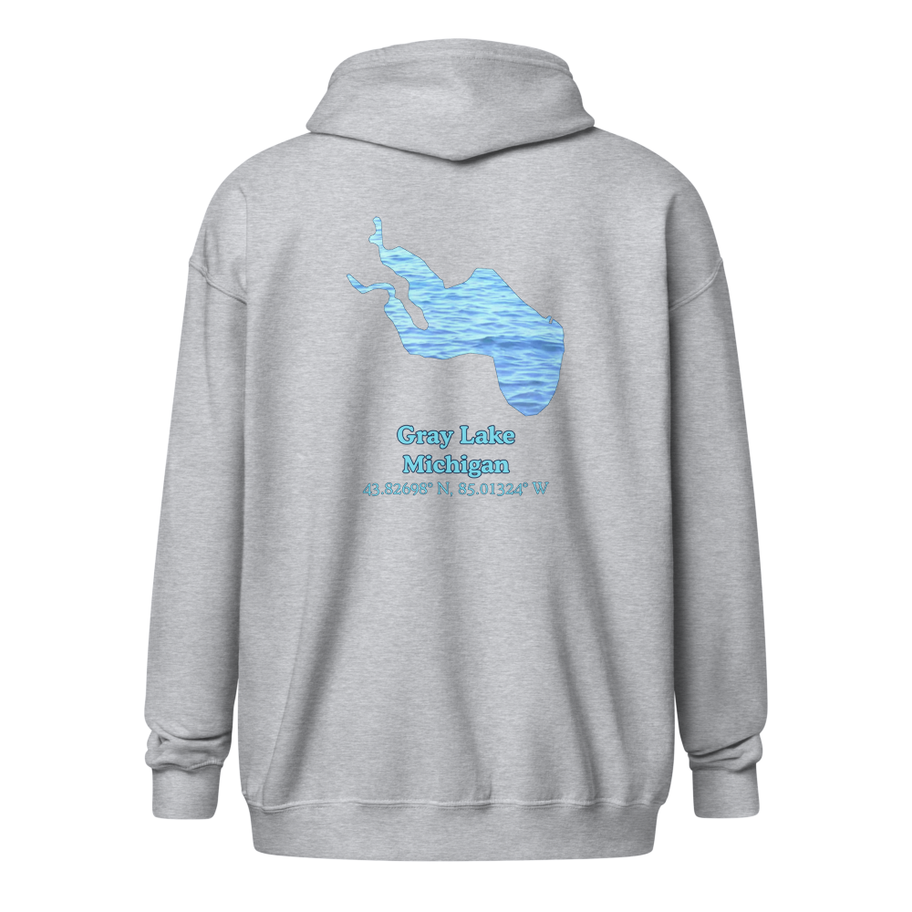 Gray Lake Unisex Zip Hoodie