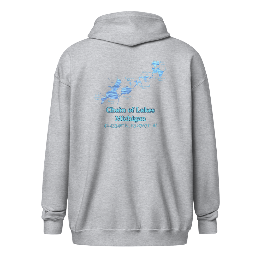 Chain of Lakes Unisex Zip Hoodie