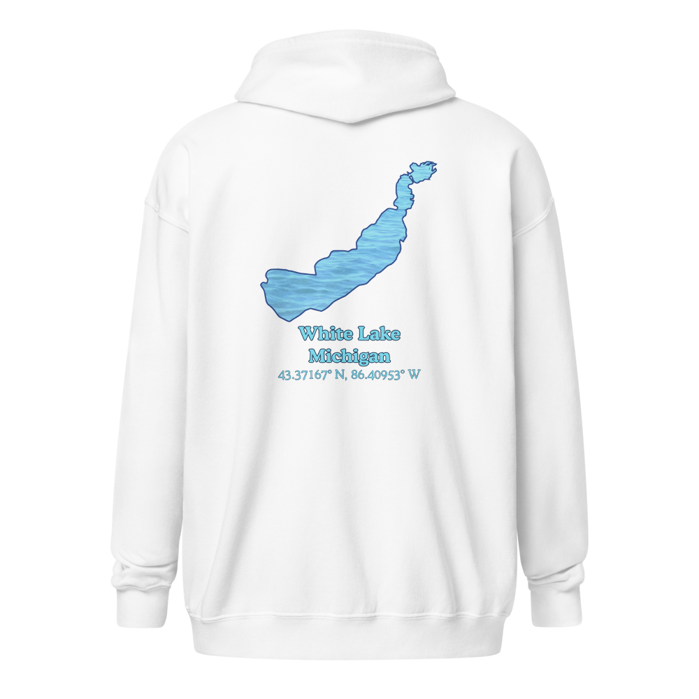 White Lake Unisex Zip Hoodie