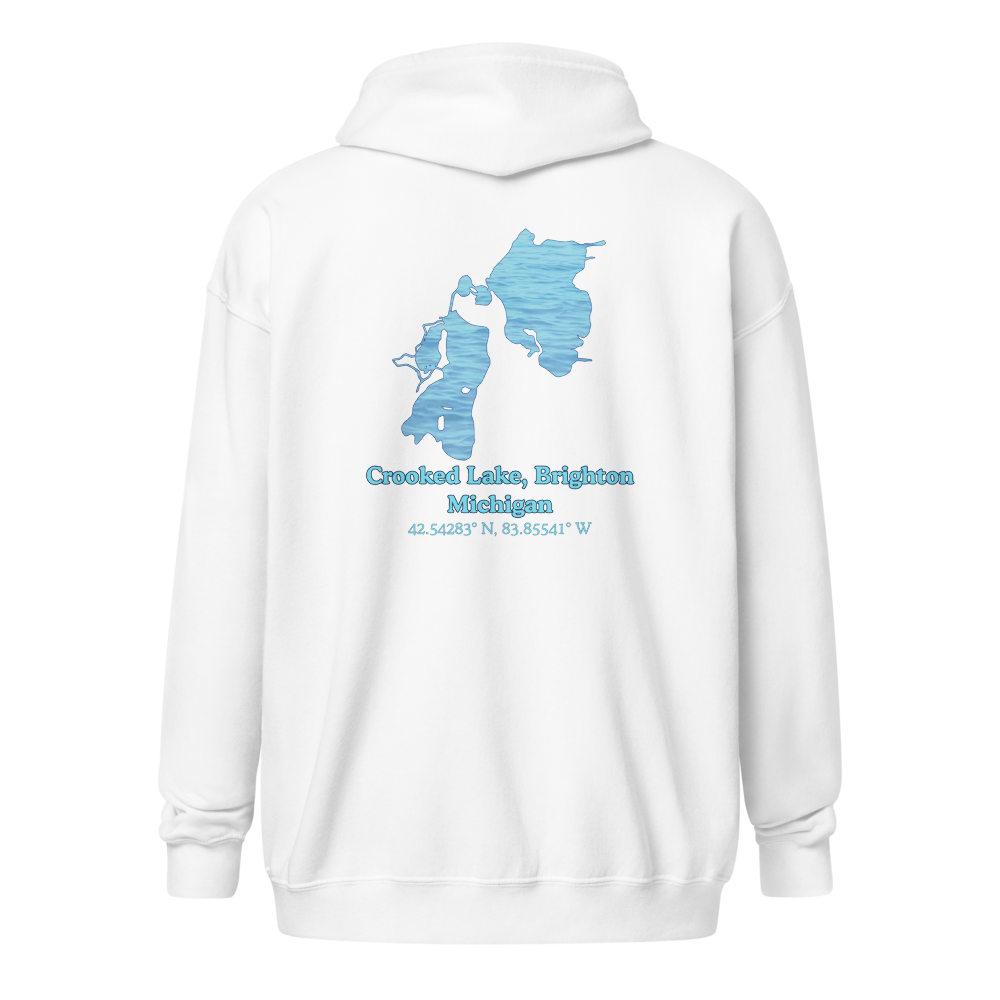 Crooked Lake, Brighton Unisex Zip Hoodie
