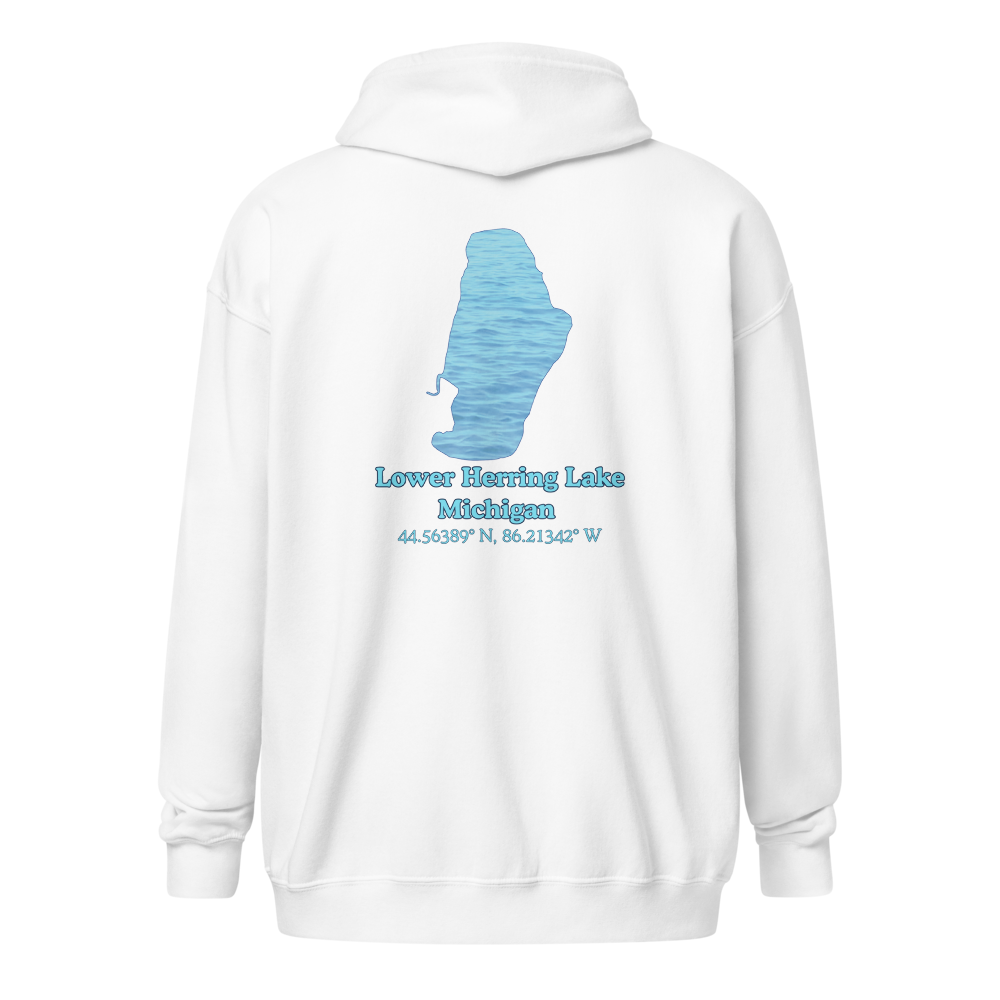 Lower Herring Lake Unisex Zip Hoodie