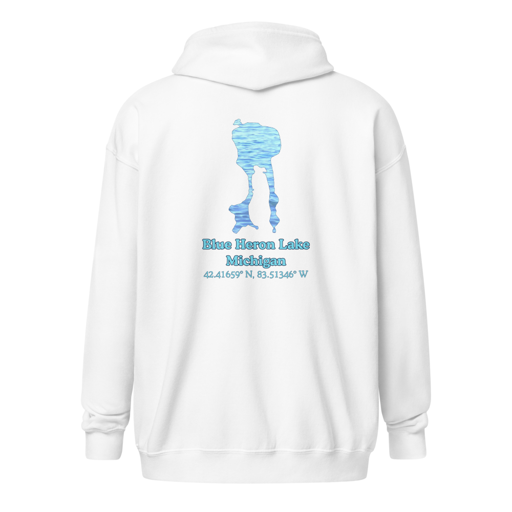 Blue Heron Lake Unisex Zip Hoodie