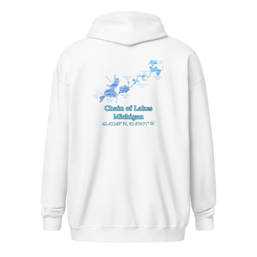 Chain of Lakes Unisex Zip Hoodie