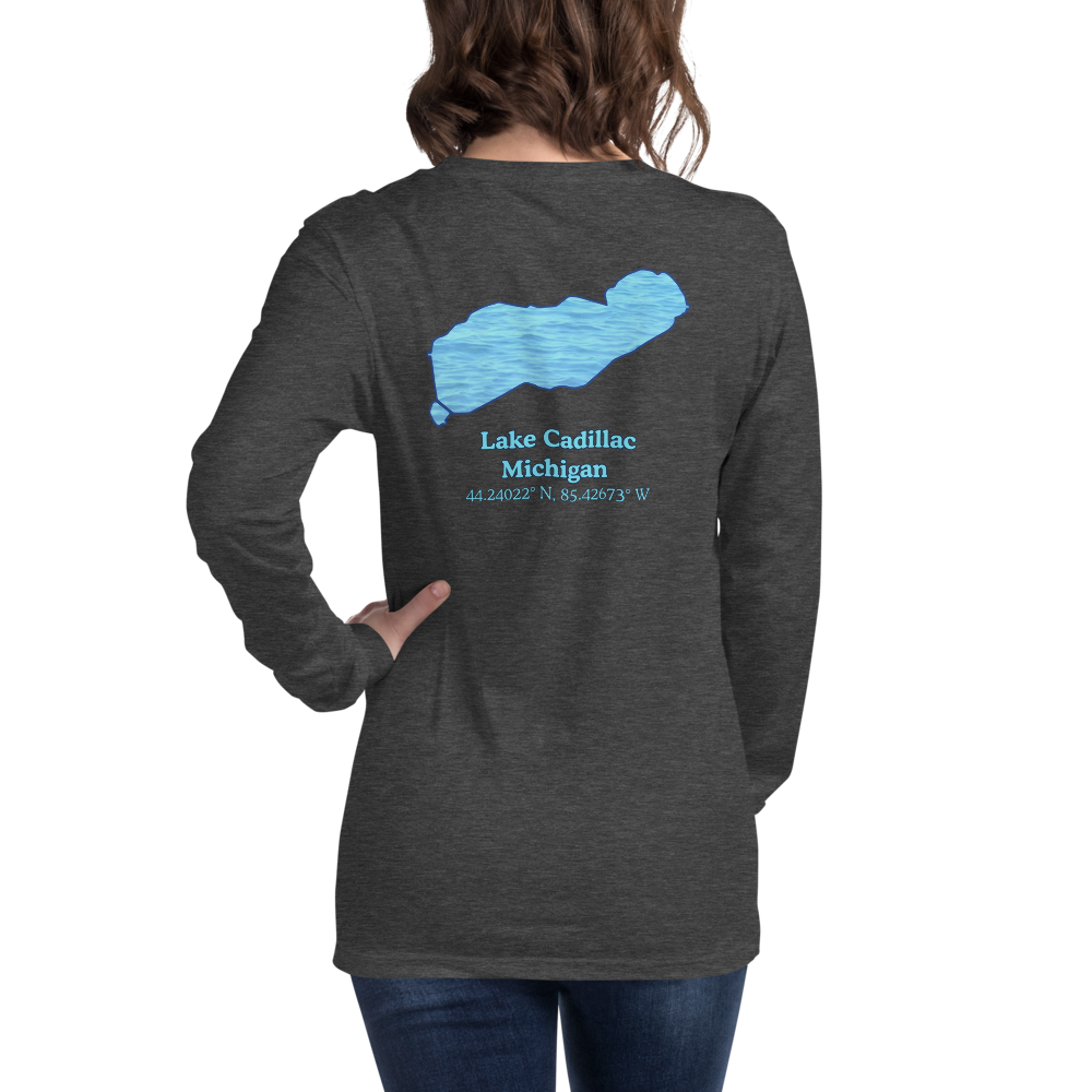 Unisex Long Sleeve T-shirt with Lake Cadillac on back and We Lake You on front
