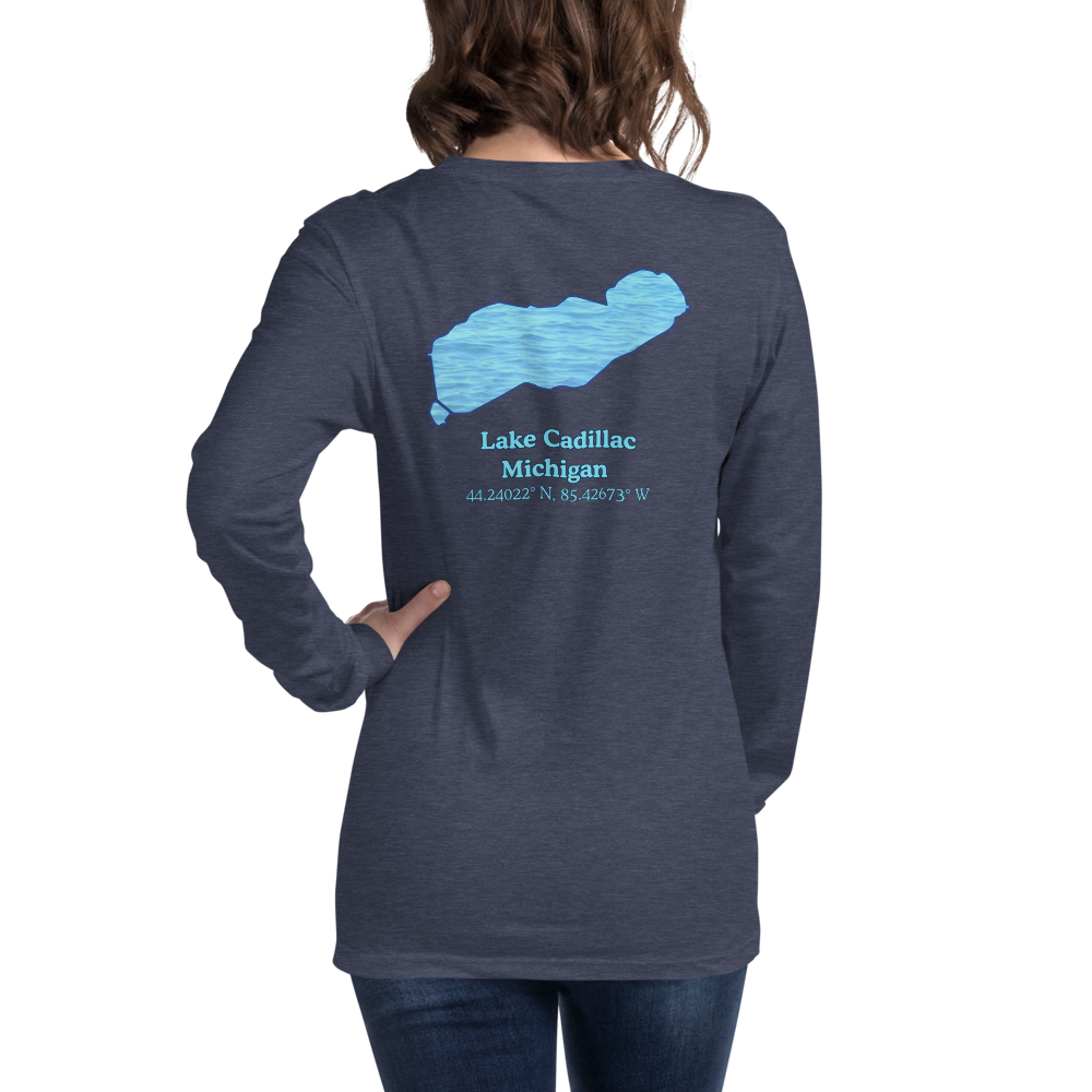 Unisex Long Sleeve T-shirt with Lake Cadillac on back and We Lake You on front