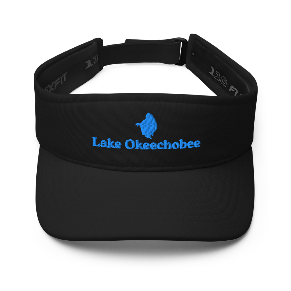 Lake Okeechobee Visor with embroidered artwork & adjustable velcro strap