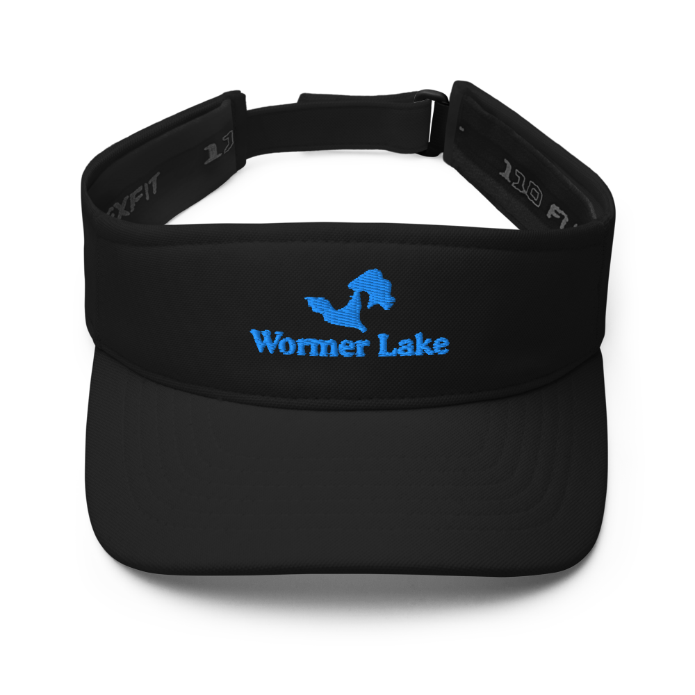 Wormer Lake Visor with embroidered artwork & adjustable velcro strap