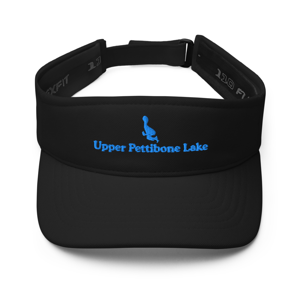 Upper Pettibone Lake Visor with embroidered artwork & adjustable velcro strap