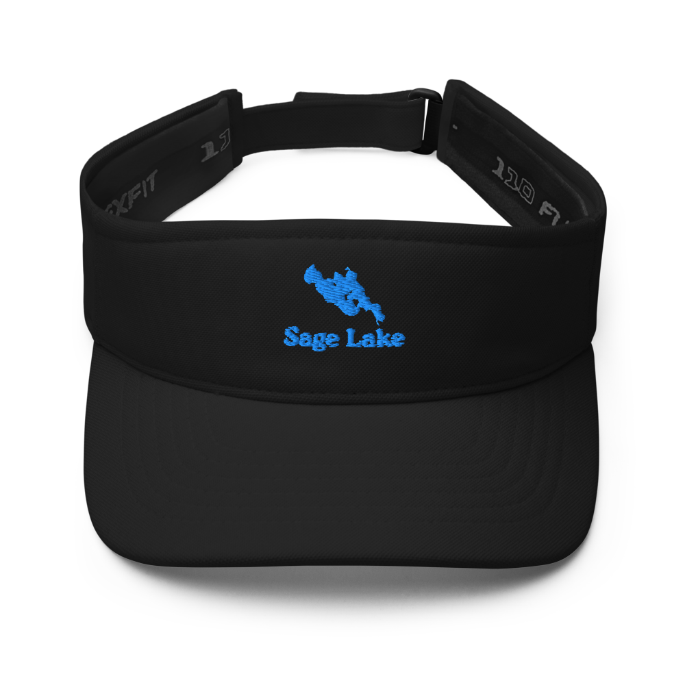 Sage Lake Visor with embroidered artwork & adjustable velcro strap