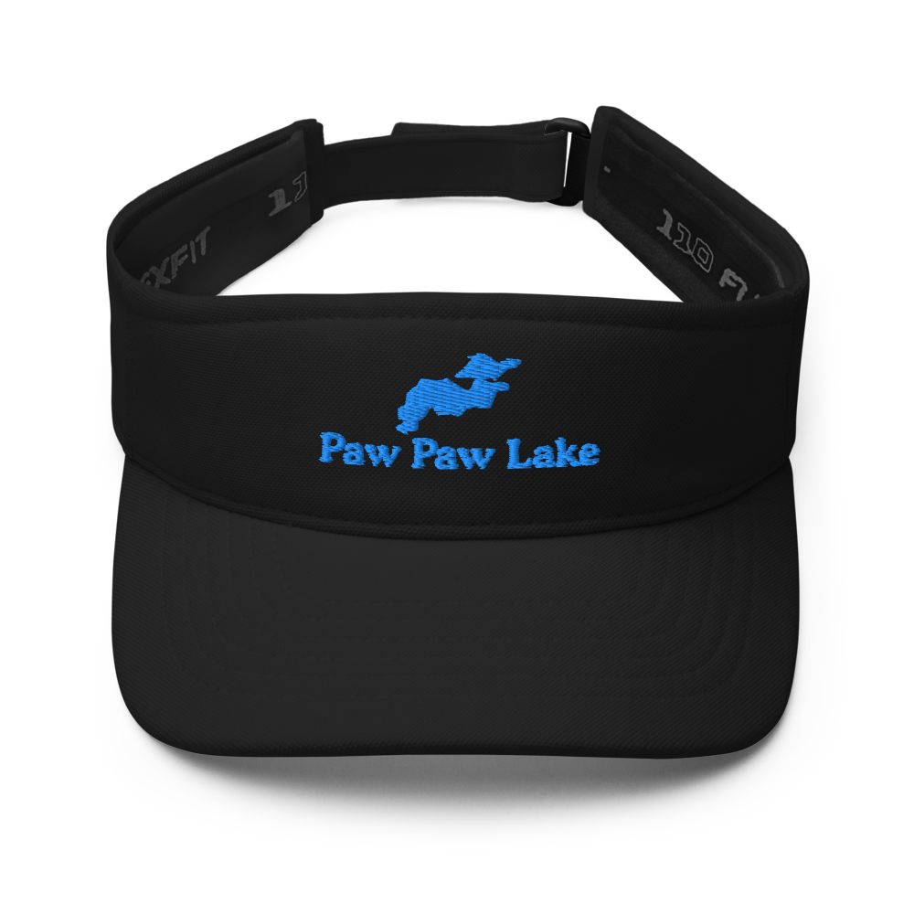 Paw Paw Lake Visor with embroidered artwork & adjustable velcro strap