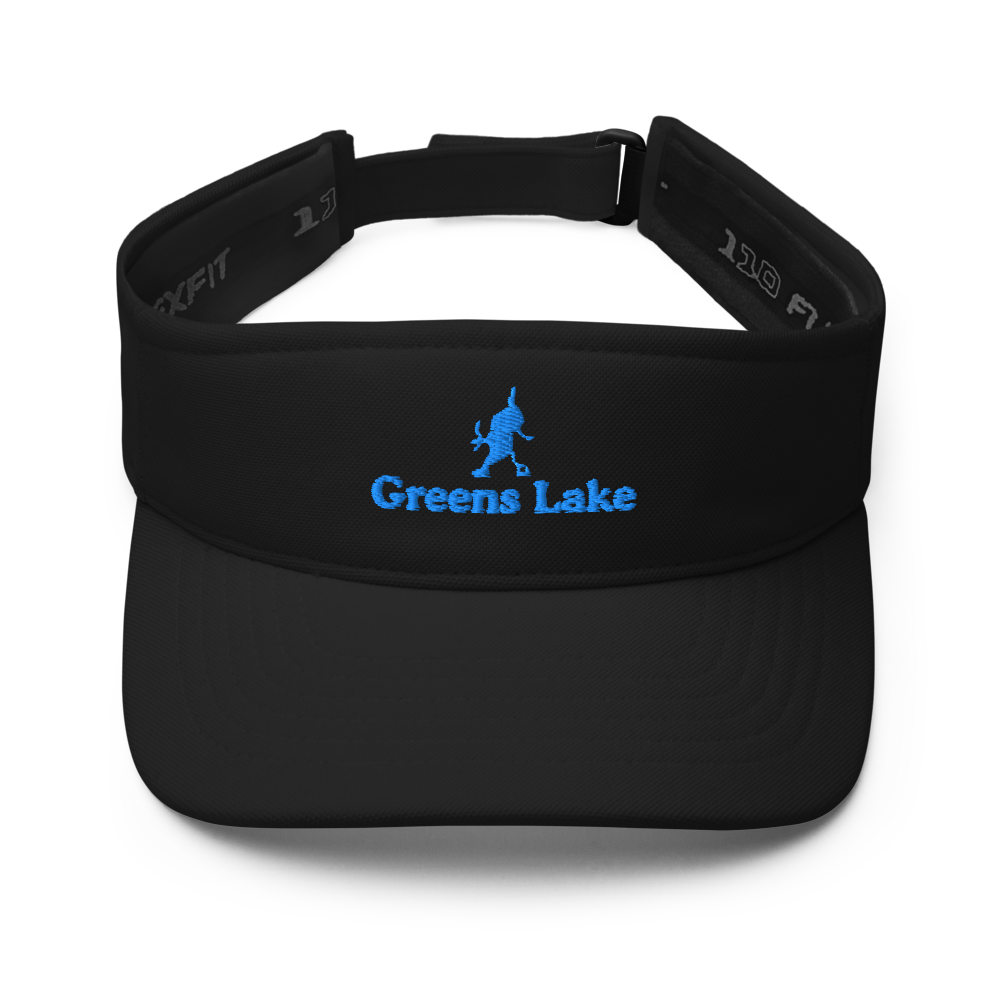 Greens Lake Visor with embroidered artwork & adjustable velcro strap