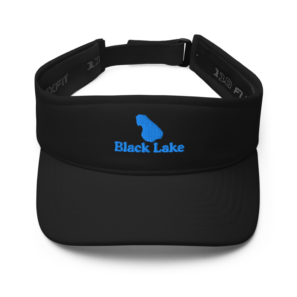 Black Lake Visor with embroidered artwork & adjustable velcro strap