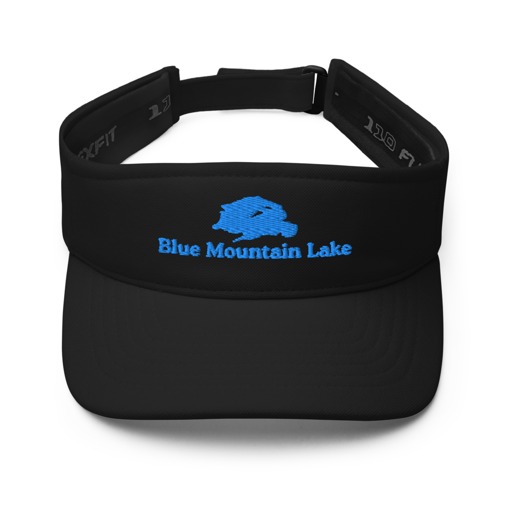 Blue Mountain Lake Visor with embroidered artwork & adjustable velcro strap