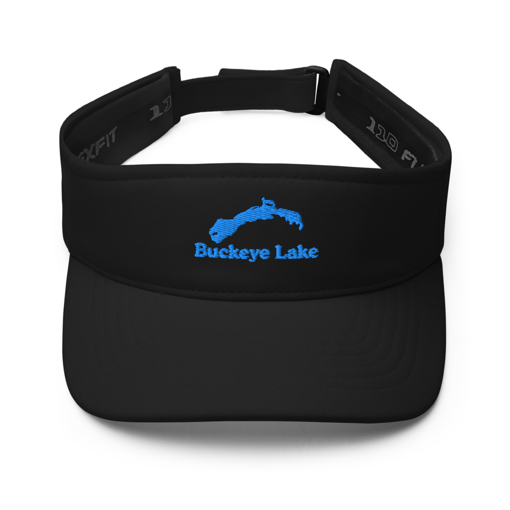 Buckeye Lake Visor with embroidered artwork & adjustable velcro strap