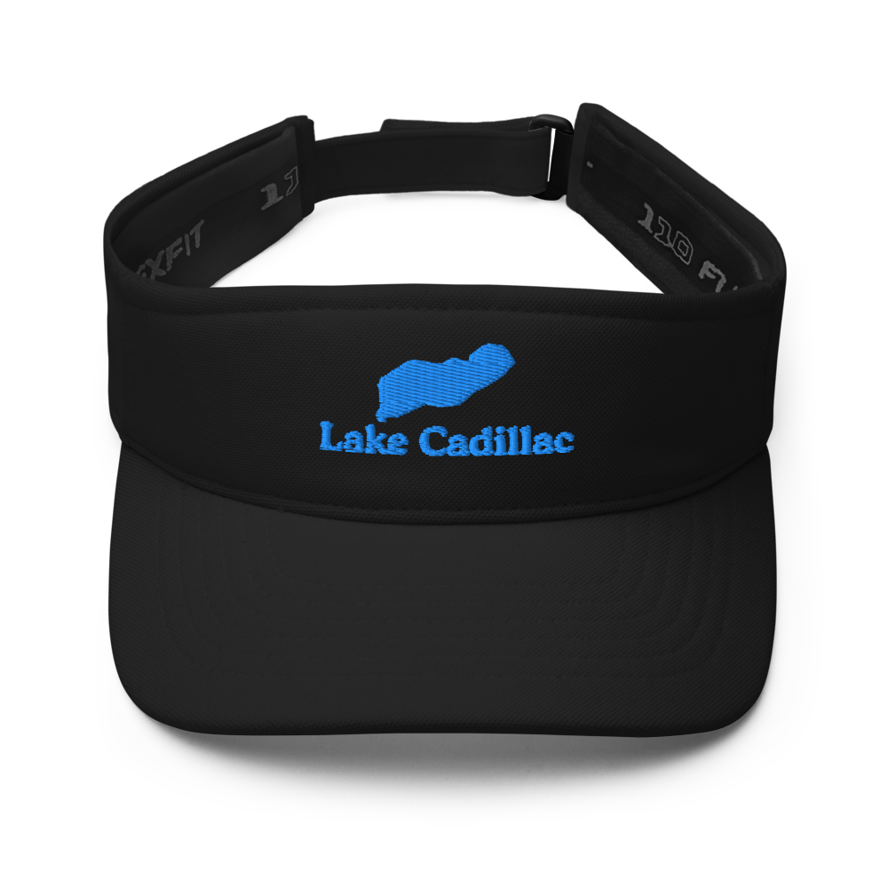 Lake Cadillac Visor with embroidered artwork & adjustable velcro strap