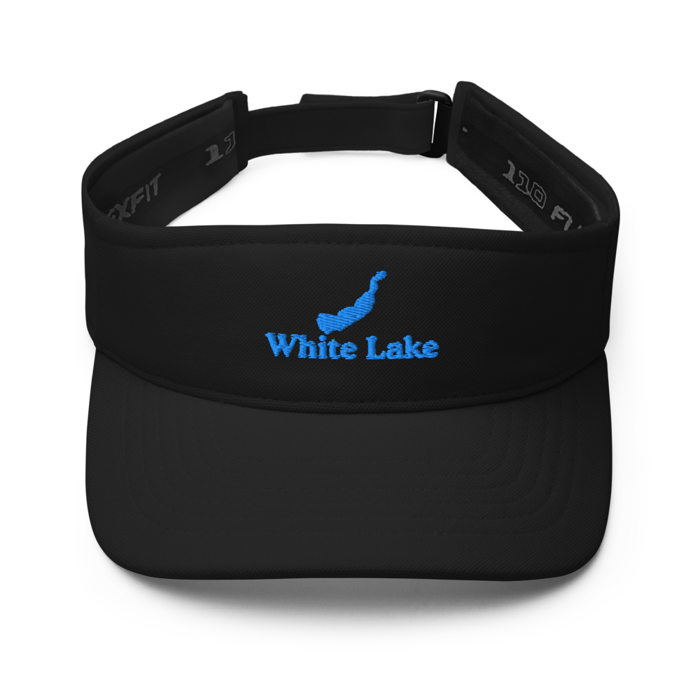White Lake Visor with embroidered artwork & adjustable velcro strap