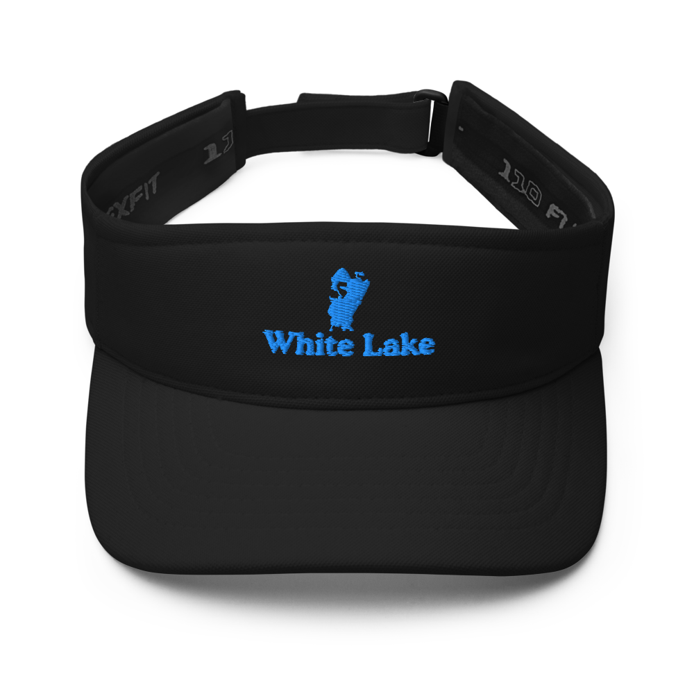 White Lake Visor with embroidered artwork & adjustable velcro strap