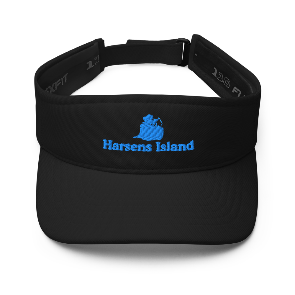 Harsens Island Visor with embroidered artwork & adjustable velcro strap