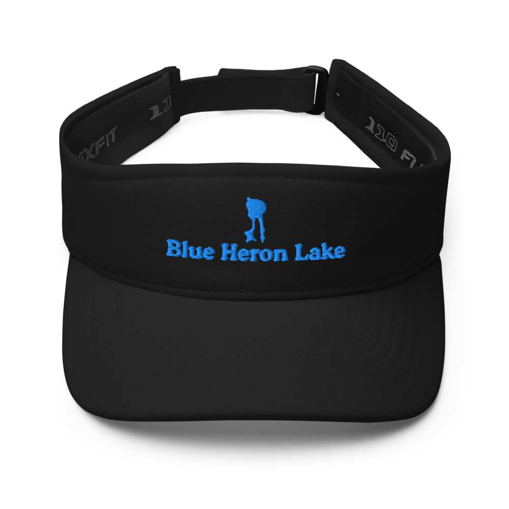Blue Heron Lake Visor with embroidered artwork & adjustable velcro strap