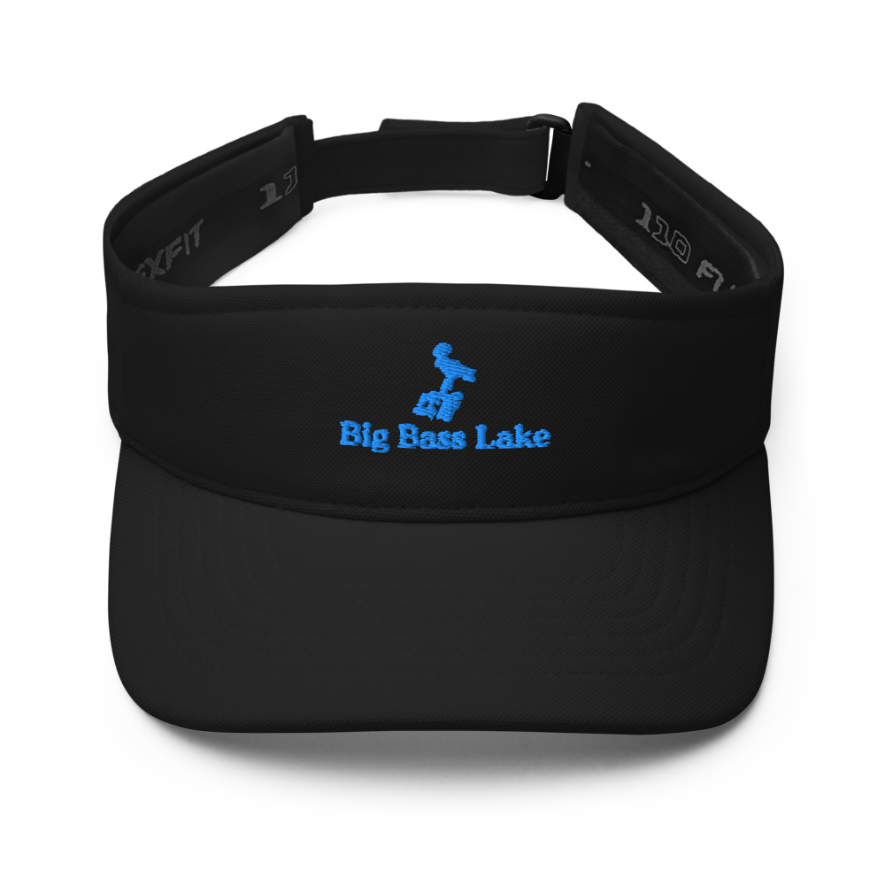 Big Bass Lake Visor with embroidered artwork & adjustable velcro strap